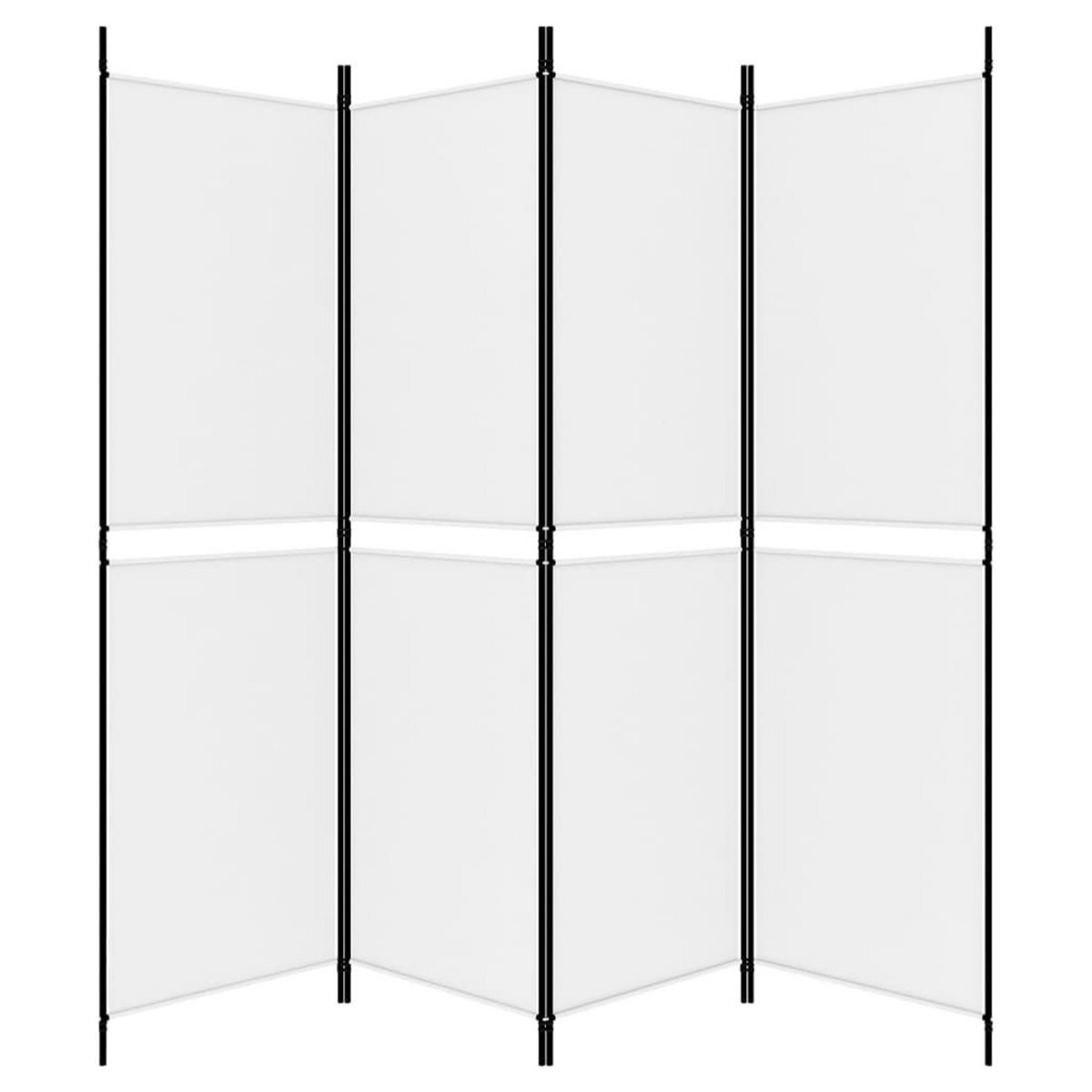 VIDAXL Cloison de separation 4 panneaux Blanc 200x180 cm Tissu