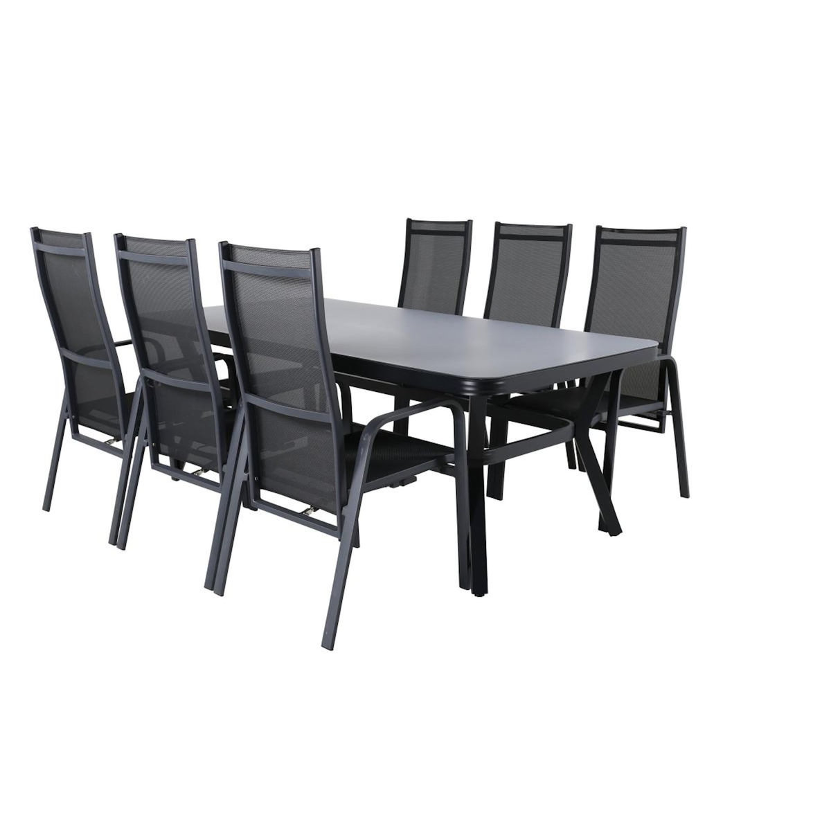 Paris Prix Ensemble Table de Jardin & 6 Chaises  Virya & Copacabana  200cm Noir
