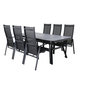 Voir la diapositive 2 : Paris Prix Ensemble Table de Jardin & 6 Chaises  Virya & Copacabana  200cm Noir