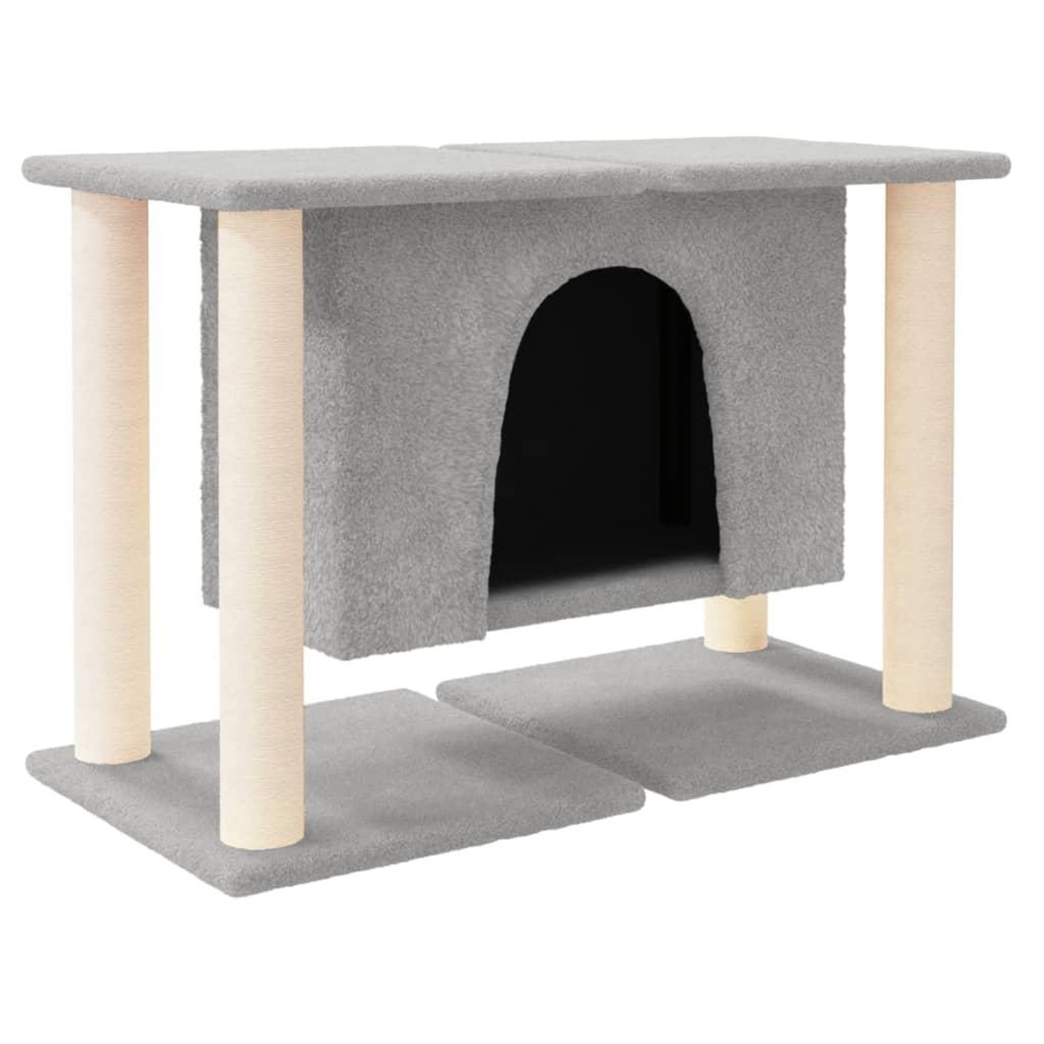 Voir la diapositive 2 : VIDAXL Arbre a chat avec griffoirs en sisal Gris clair 50 cm
