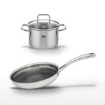 ELO Lot Poêle 24cm Elo Relief Evolution & Faitout 20cm Elo avec Couvercle