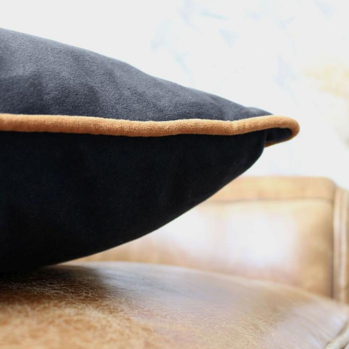 Paris Prix Coussin Déco en Velours  Java  40x40cm Noir