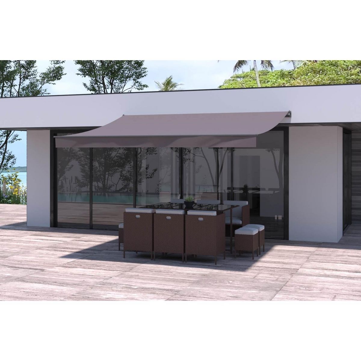 CONCEPT USINE Store banne manuel 4 x 3 m taupe ADRO