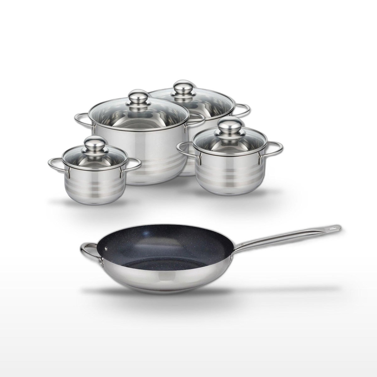 ELO Lot Poêle 32cm & 4 Faitouts Elo Profi Therm Platinum