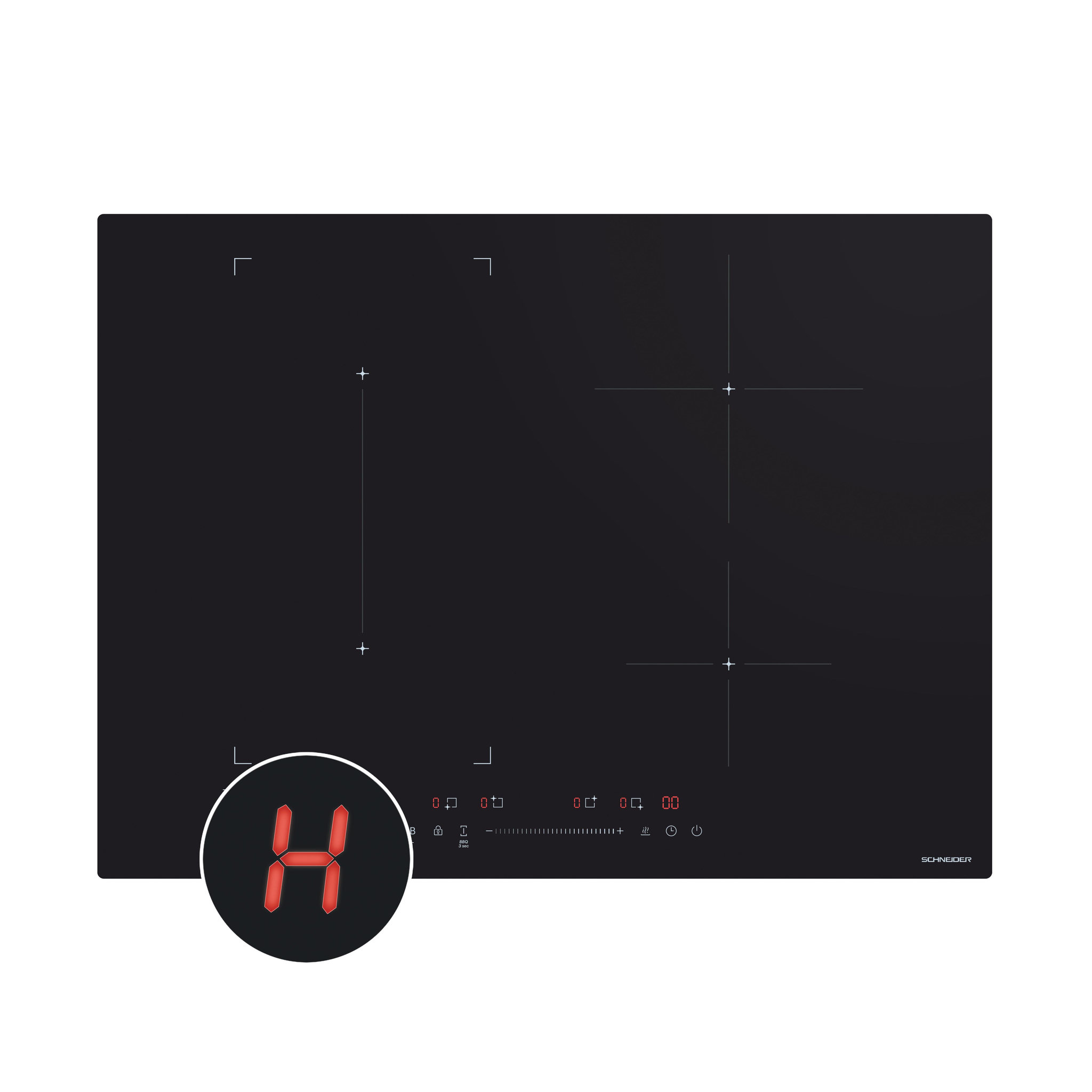 Voir la diapositive 5 : SCHNEIDER Table induction 4 feux Noir - SCTI741N3S