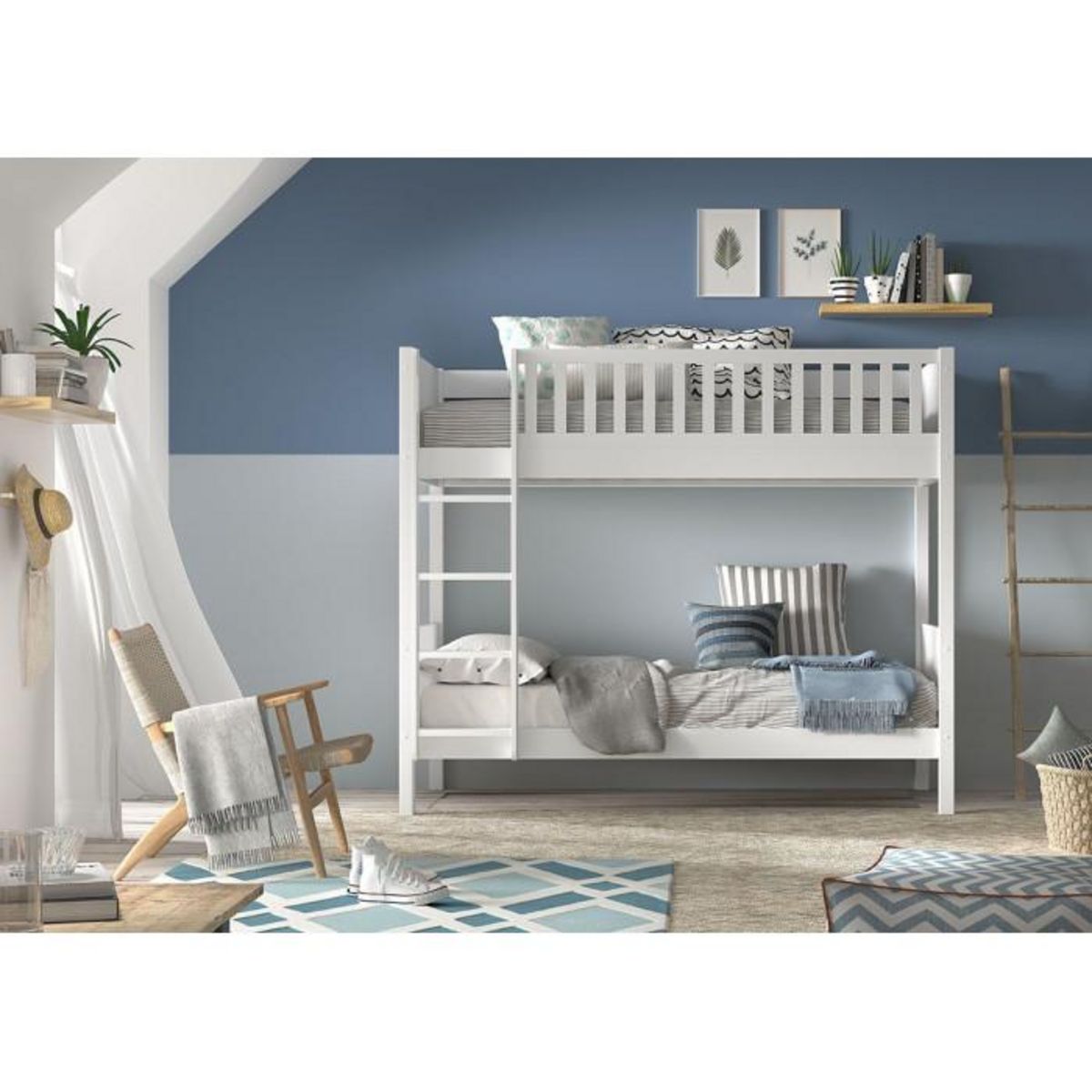 Paris Prix Lit Superposé Enfant  Scott  90x200cm Blanc