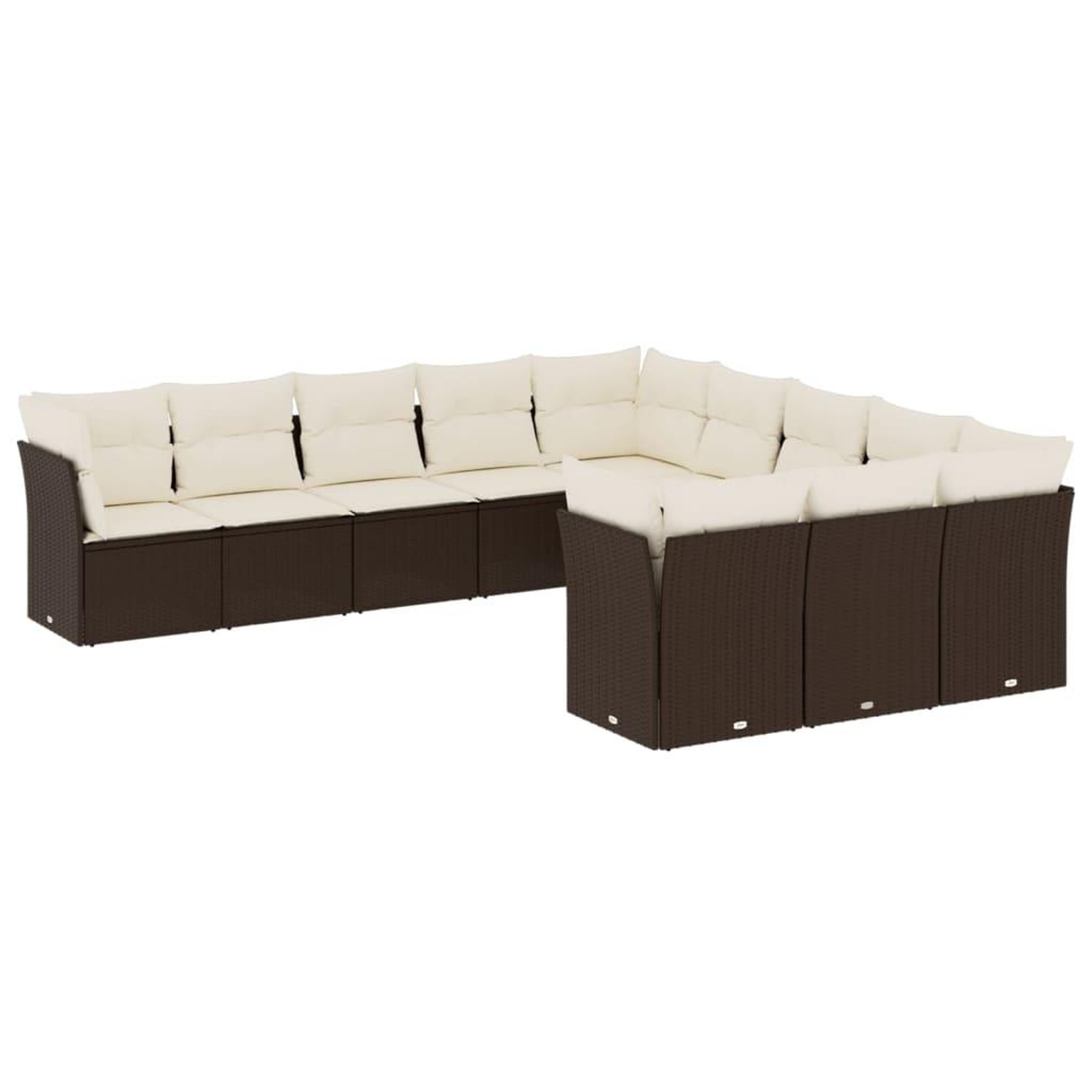 Voir la diapositive 2 : VIDAXL Salon de jardin et coussins 11 pcs marron resine tressee