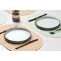 Voir la diapositive 2 : BJORN Set de table ovale réversible - 6 pièces - Cuir recyclé rose pâle et vert pâle