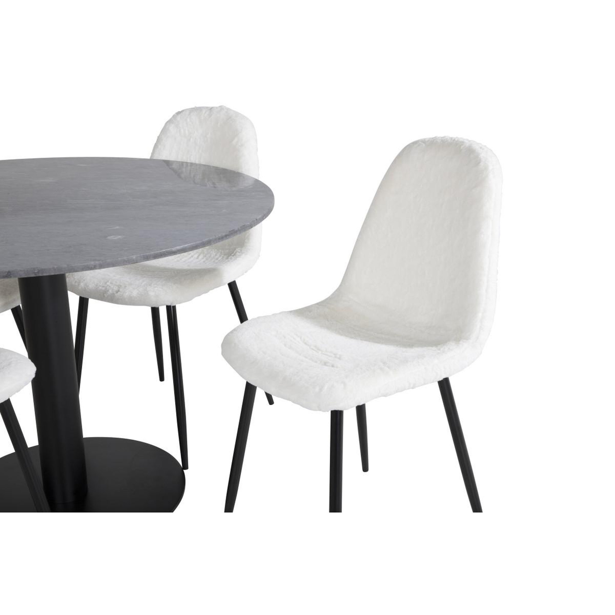Voir la diapositive 2 : Paris Prix Ensemble table à manger & 4 chaises  estelle i & polar i  106cm gris foncé