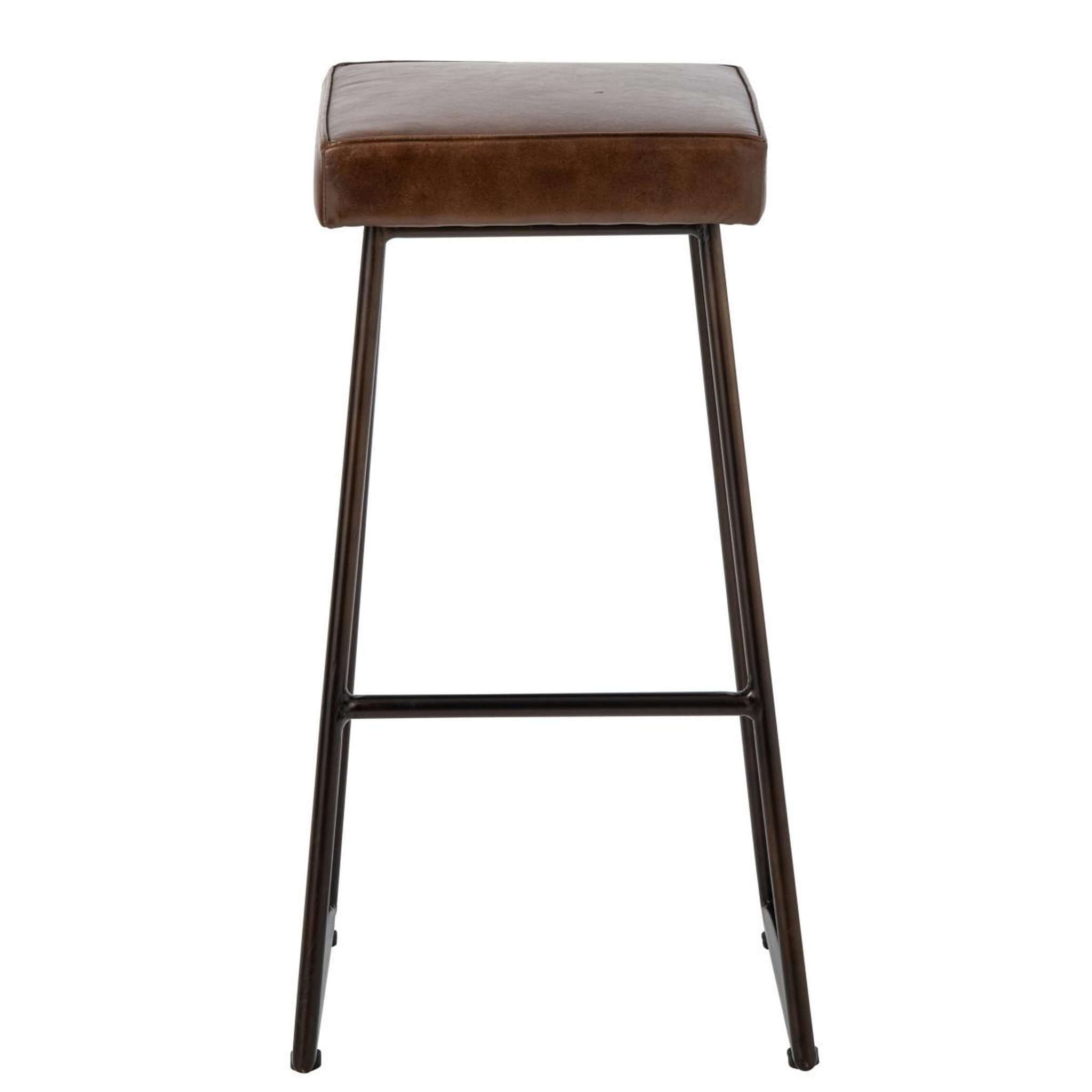Voir la diapositive 2 : J-LINE Tabouret de bar en cuir  austin  73cm marron