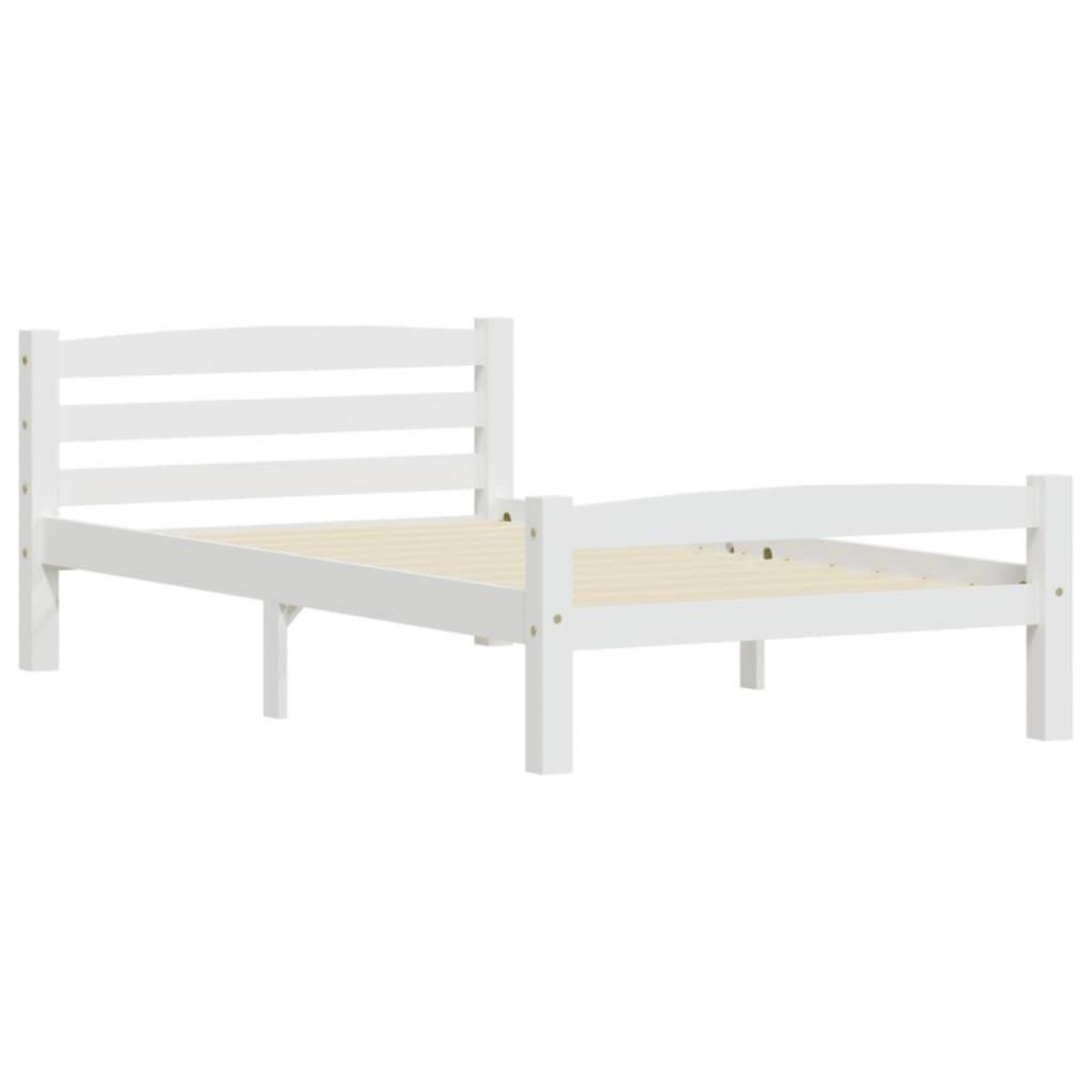 VIDAXL Cadre de lit sans matelas blanc bois de pin massif 90x200 cm