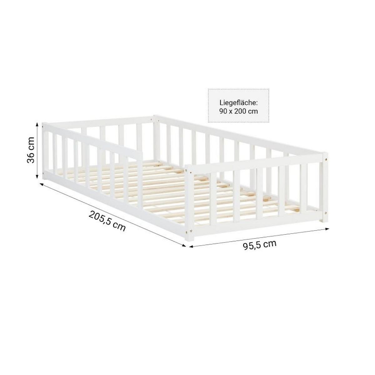 HomeStyle4U Lit de sol pour tout-petits 90x200 cm