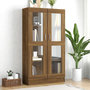Voir la diapositive 1 : VIDAXL Armoire a vitrine Chene brun 82,5x30,5x150 cm Bois d'ingenierie