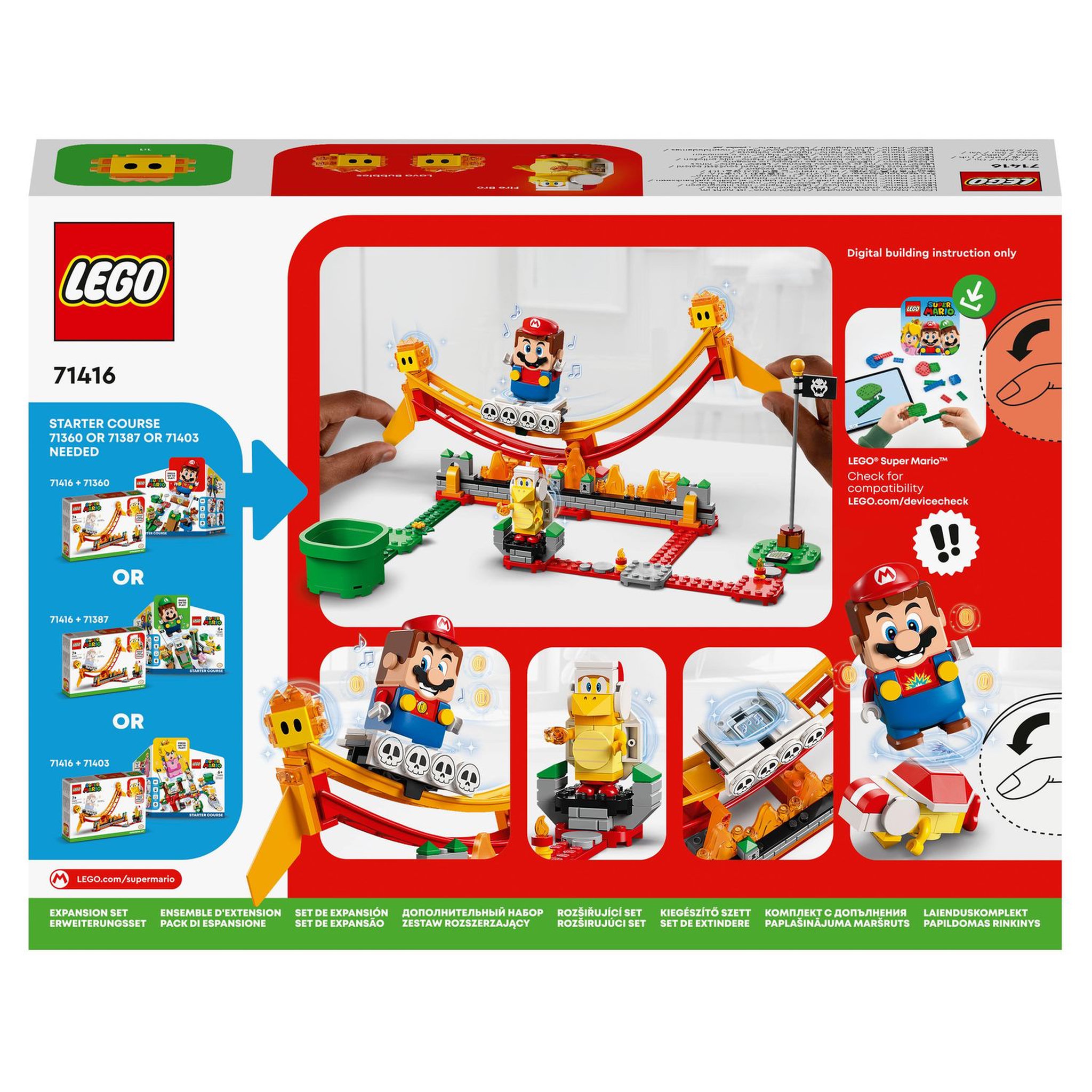 Voir la diapositive 9 : LEGO Super Mario 10586 Ensemble d'extension Le manège de la vague de lave, avec Figurines Frère Pyro et Bulle de Lave, Jouet à Combiner avec Pack de Démarrage