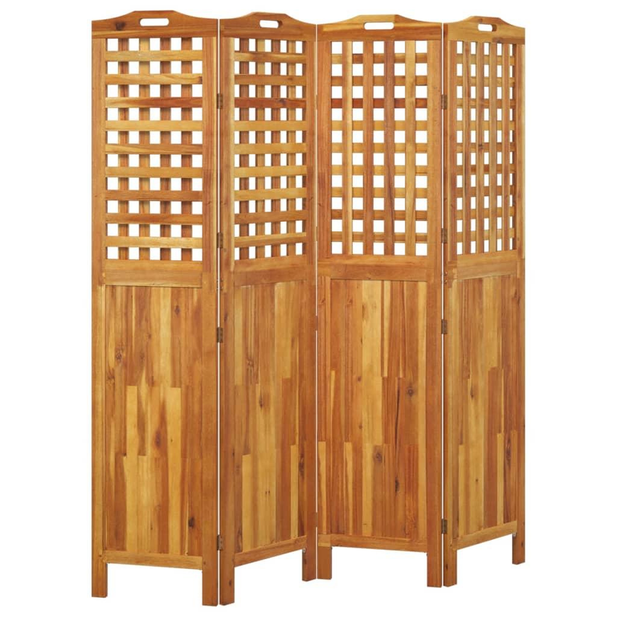 Voir la diapositive 4 : VIDAXL Cloison de separation 4 panneaux 162x2x180 cm Bois d'acacia