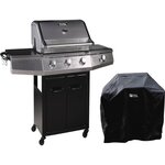 Habitat et Jardin Barbecue Gaz avec LED  Bingo 4  - 4 brûleurs dont 1 latéral - 14kW + Housse protection - Noir