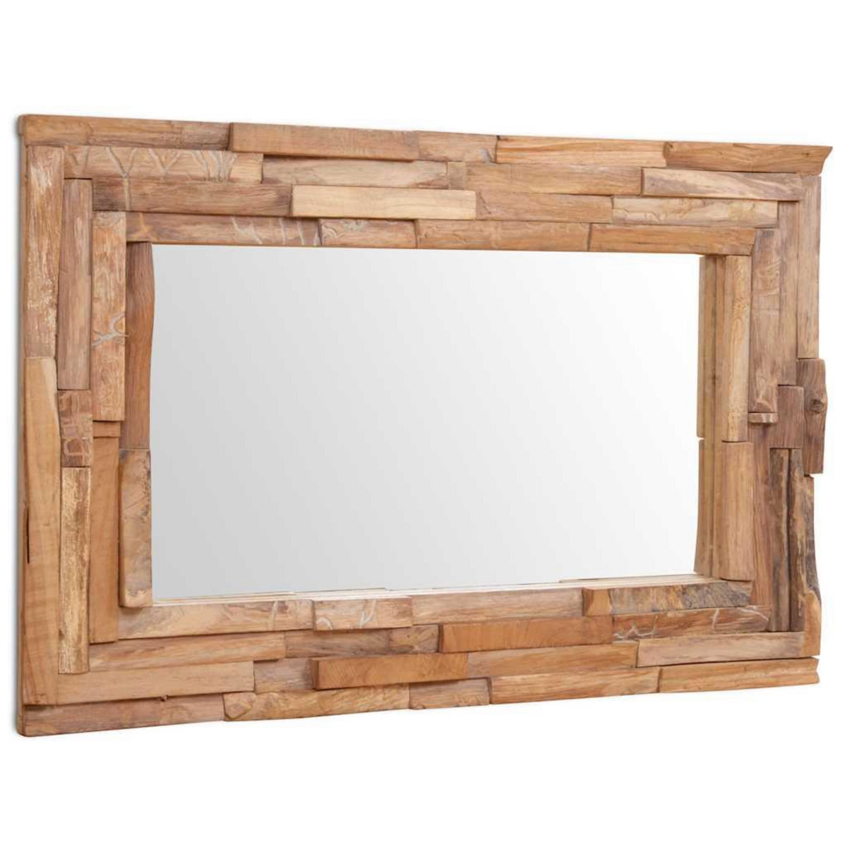 VIDAXL Miroir decoratif Teck 90x60 cm Rectangulaire