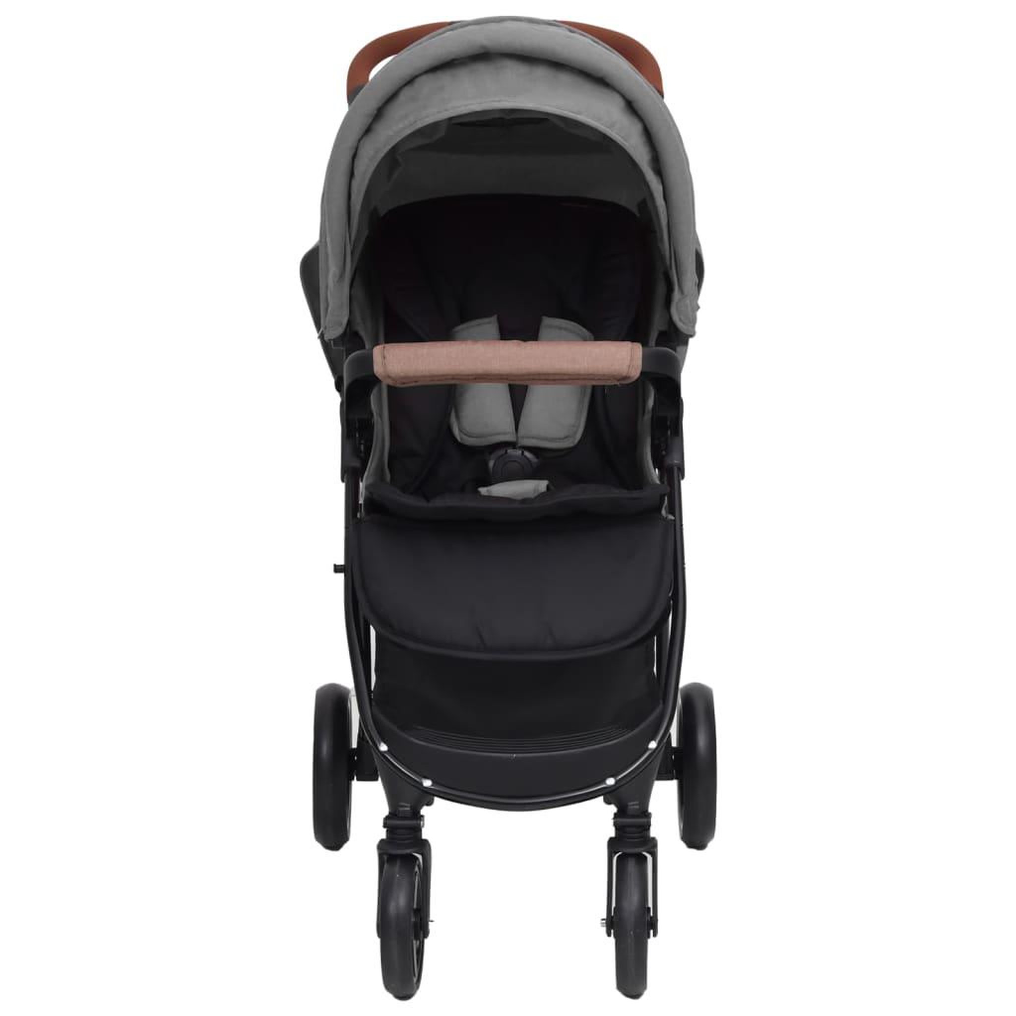 Voir la diapositive 4 : VIDAXL Poussette pour bebe 3-en-1 Gris clair Acier