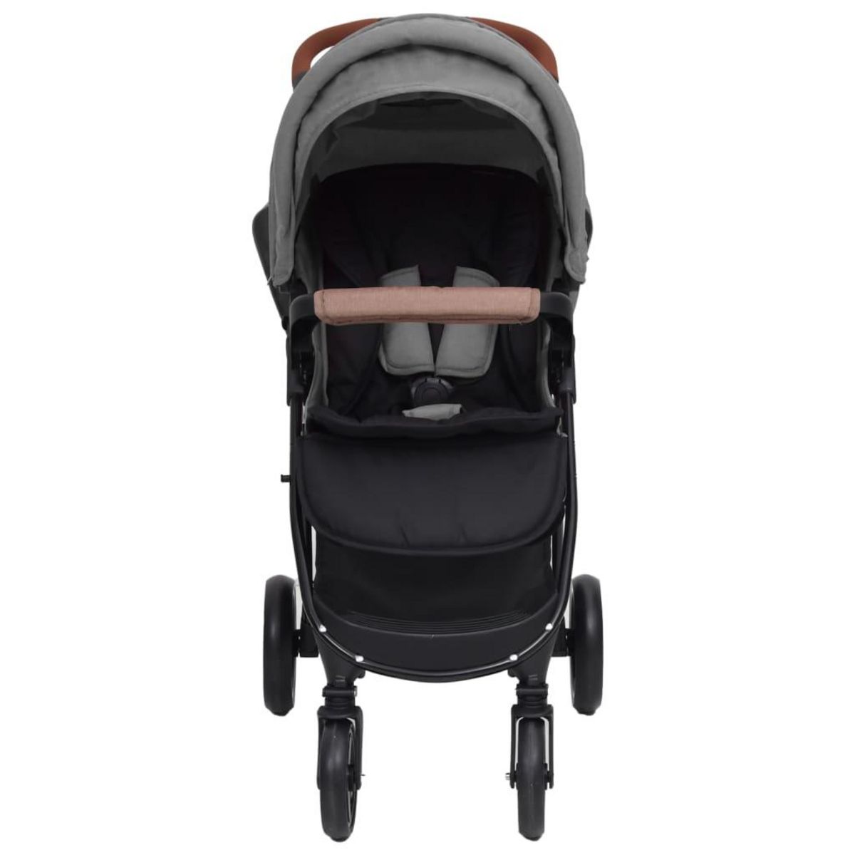 VIDAXL Poussette pour bebe 3-en-1 Gris clair Acier