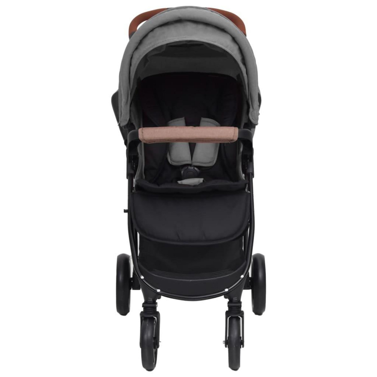 VIDAXL Poussette pour bebe 3-en-1 Gris clair Acier