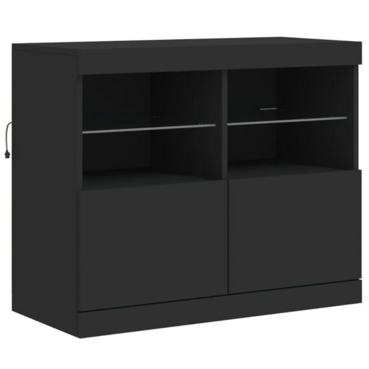 VIDAXL Buffet avec lumières LED noir 81x37x67 cm