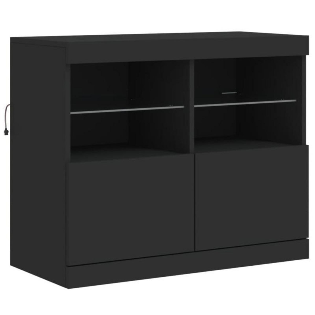 VIDAXL Buffet avec lumières LED noir 81x37x67 cm