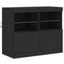 Voir la diapositive 3 : VIDAXL Buffet avec lumières LED noir 81x37x67 cm