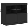 Voir la diapositive 3 : VIDAXL Buffet avec lumières LED noir 81x37x67 cm