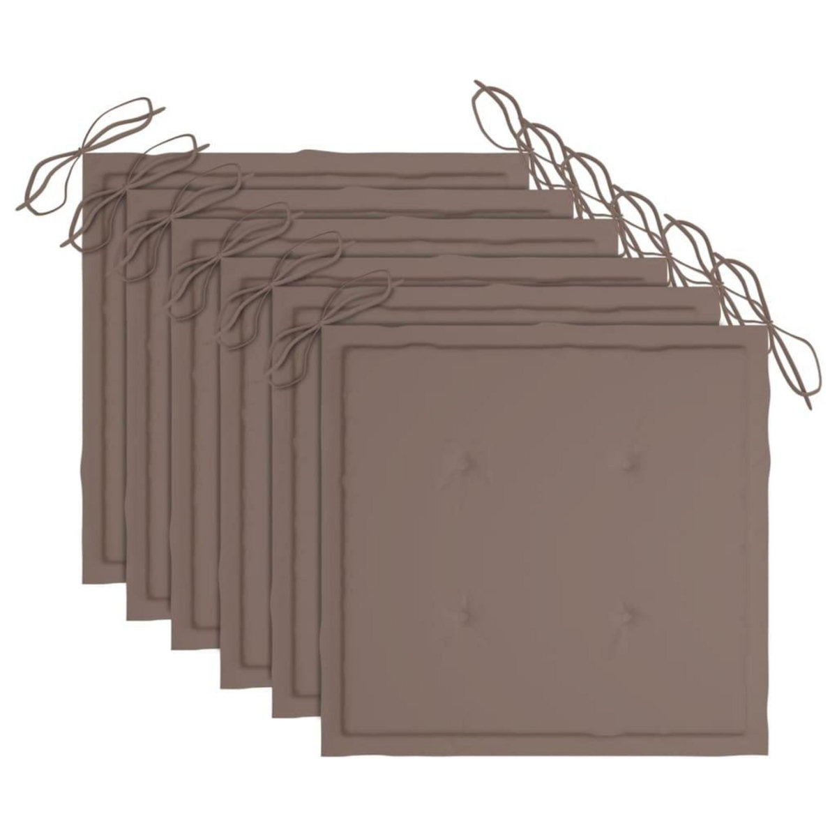 VIDAXL Chaises a manger d'exterieur lot de 6 et coussins Acacia massif