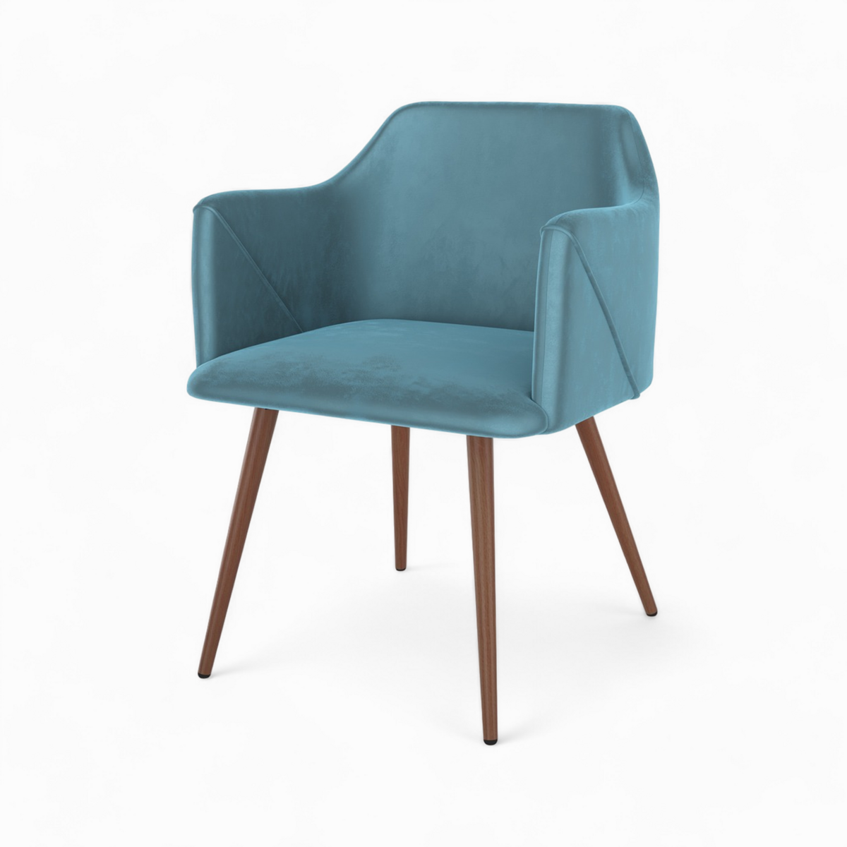 Rendez vous déco Pack 4 chaises en velours jaune et vert - Daisy