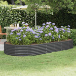 VIDAXL Jardiniere surelevee en acier galvanise 296 x 140 x 36 cm Anthracite