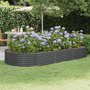 Voir la diapositive 1 : VIDAXL Jardiniere surelevee en acier galvanise 296 x 140 x 36 cm Anthracite