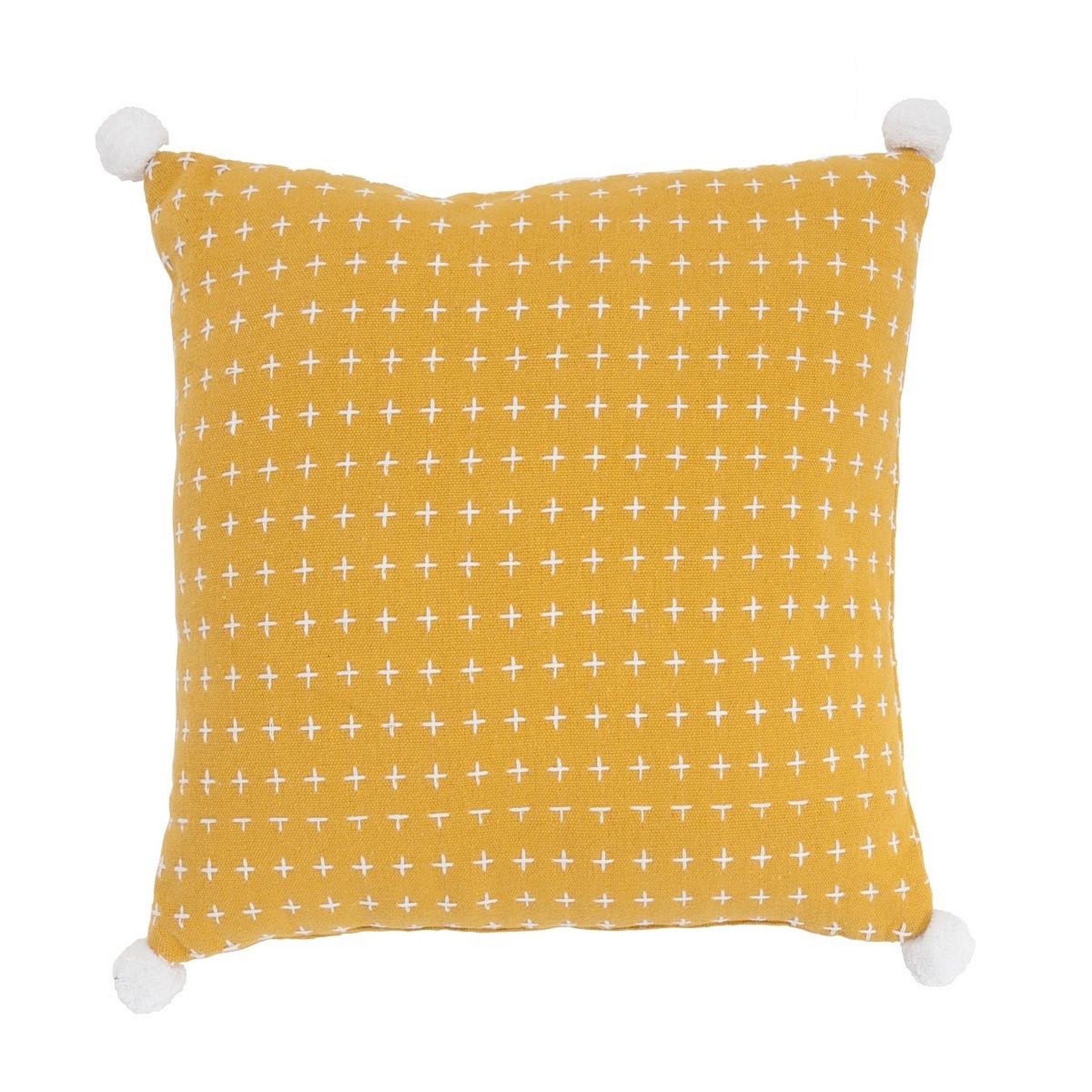 FUTURE HOME Coussin à pompons en polycoton 40x40cm divali