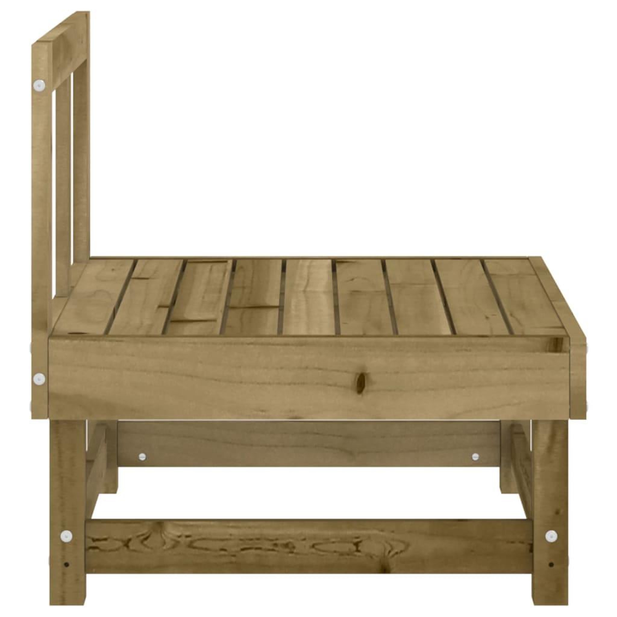 Voir la diapositive 4 : VIDAXL Canape central de jardin bois de pin impregne
