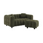 Voir la diapositive 2 : SWEEEK Pouf. module pour canapé. repose-pieds pour canapé 2 places en bouclette texturée kaki L 69 x P 59 x H 48cm - Leon