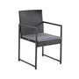 Voir la diapositive 4 : BEST MOBILIER Olaria – ensemble table et chaises de jardin en acier noir - 8 places - coussins gris
