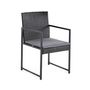 Voir la diapositive 4 : BEST MOBILIER Olaria – ensemble table et chaises de jardin en acier noir - 8 places - coussins gris