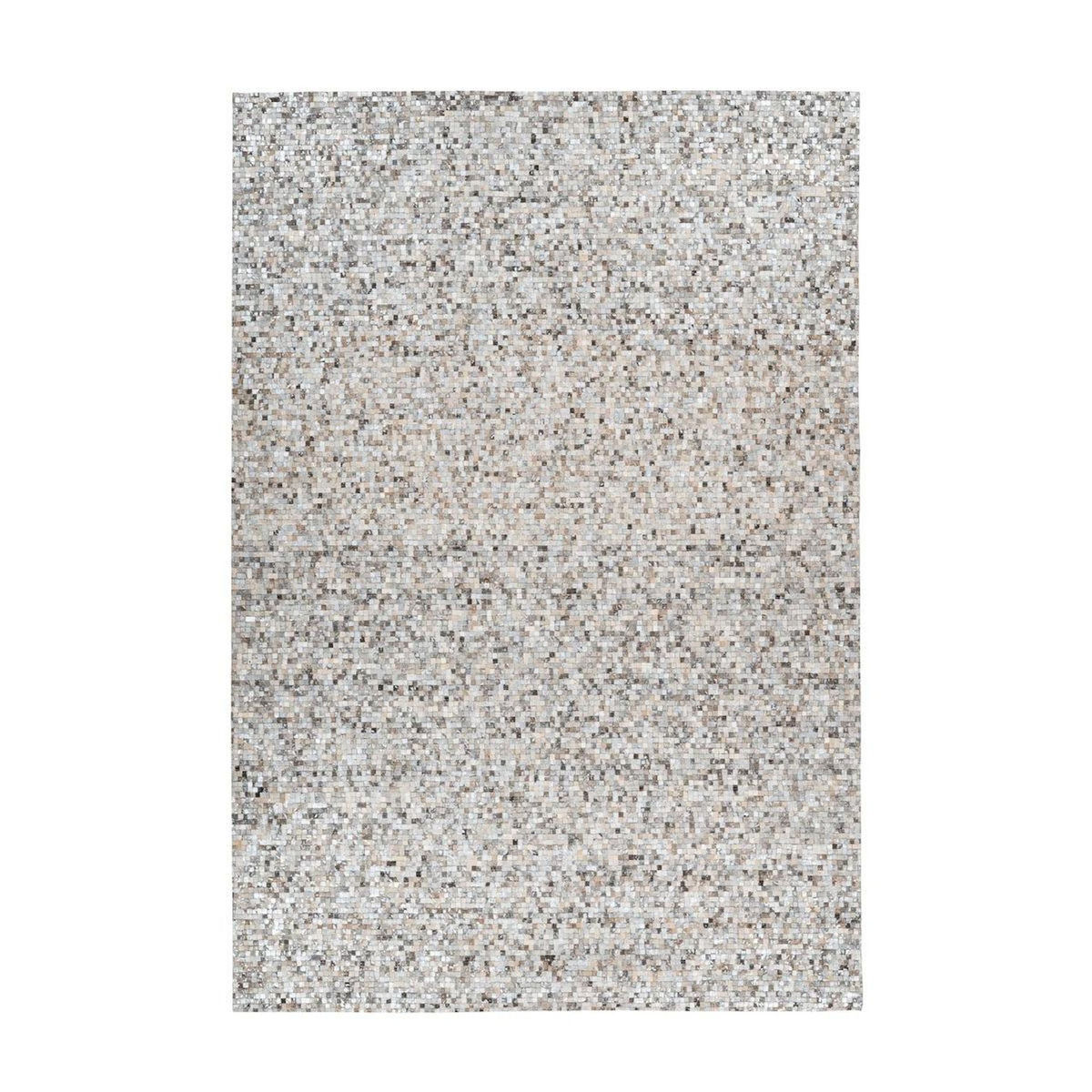 Paris Prix Tapis en Cuir Fait Main  Finish  Gris & Argent