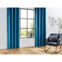 Voir la diapositive 2 : ATMOSPHERA Rideau de salon occultant 8 œillets modèle Otto - 140 x 260 cm - Bleu canard