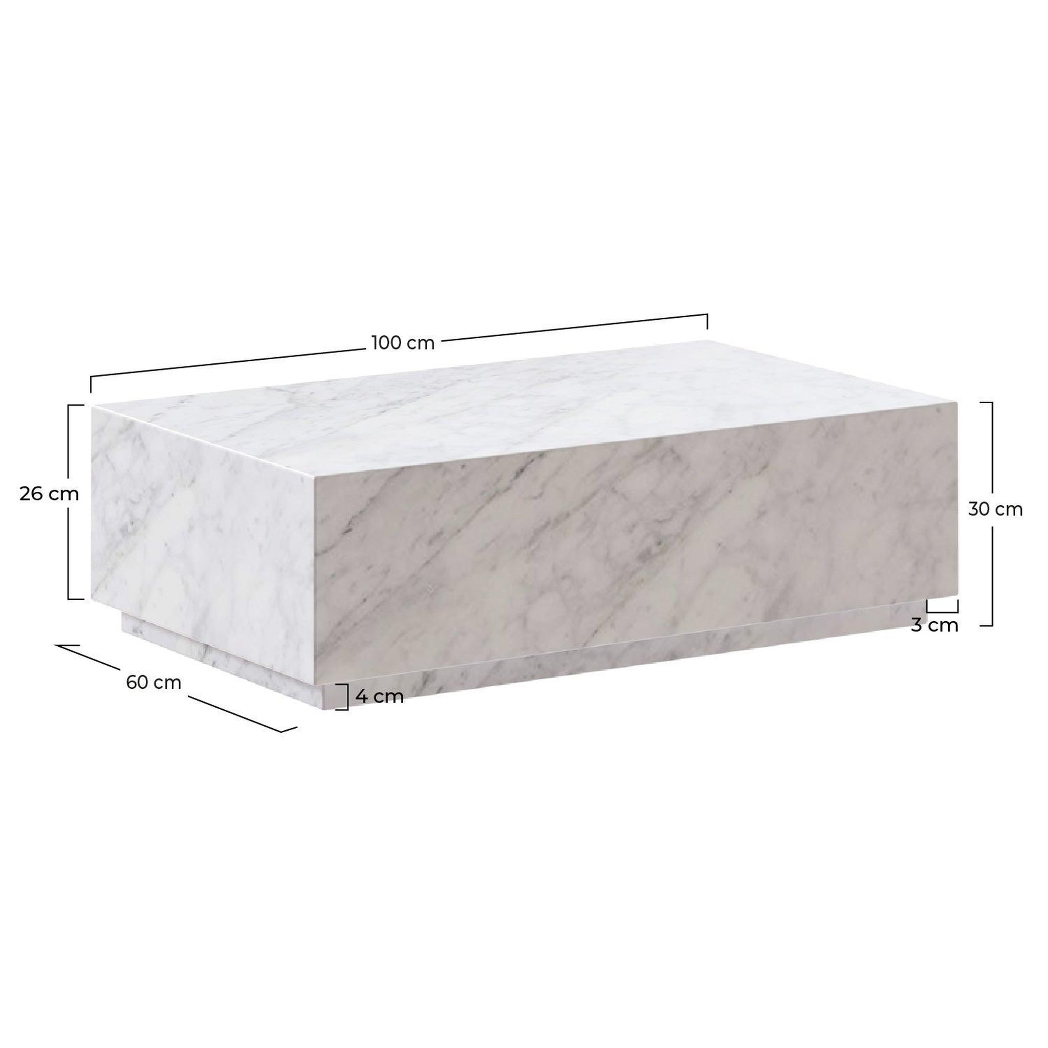 Voir la diapositive 4 : MAISON PAVANE Table basse rectangulaire en marbre blanc-izaé