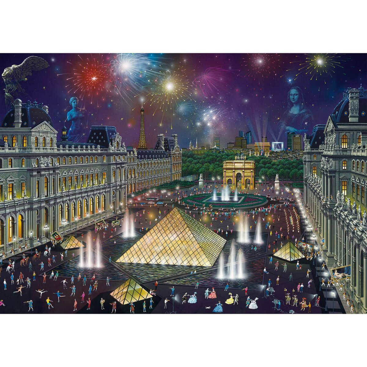 Schmidt Puzzle 1000 pièces : Feu d'artifice sur le Louvre