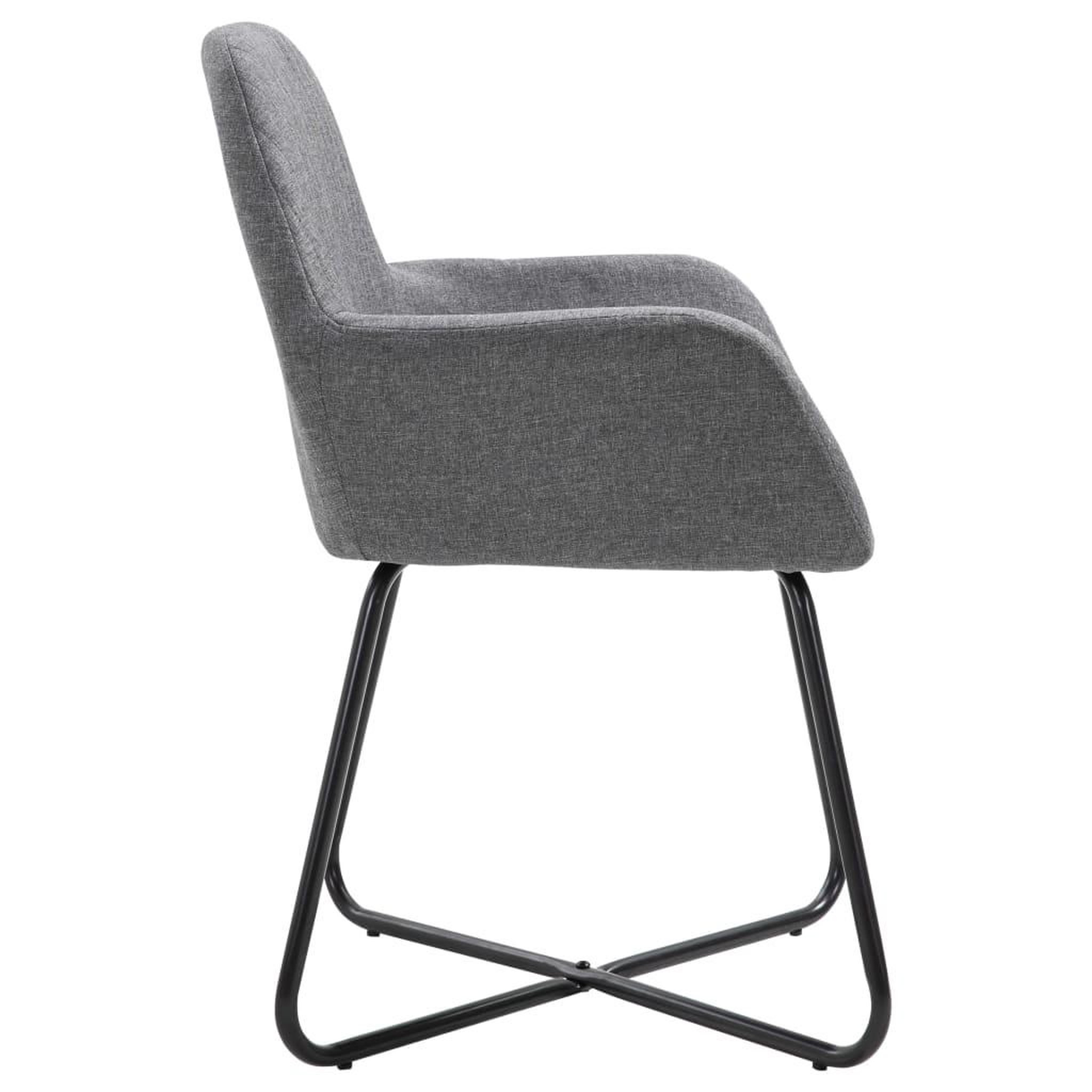 Voir la diapositive 4 : VIDAXL Chaises a manger lot de 6 gris fonce tissu