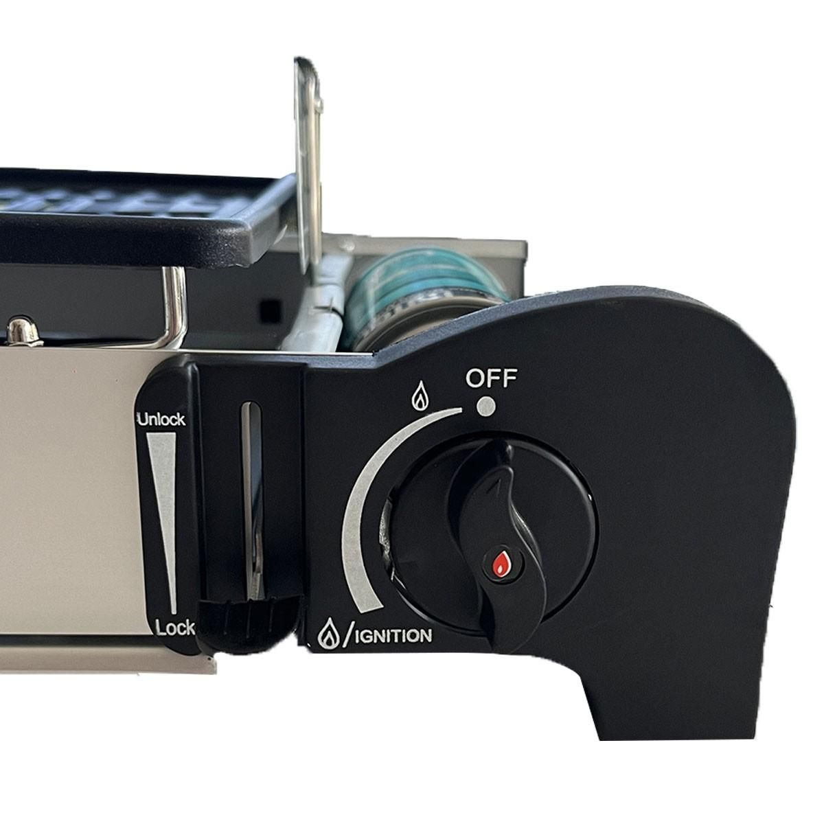 PROJECT Barbecue à gaz Portable Grill 1900W Allumage Piezo + Récupérateur de graisse amovible & lavable Camping COOK160