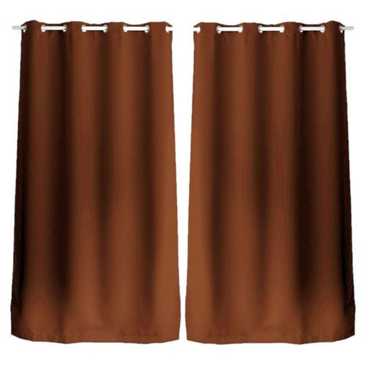 TOILINUX Lot de 2 Rideaux en toile unie Basic à 8 œillets