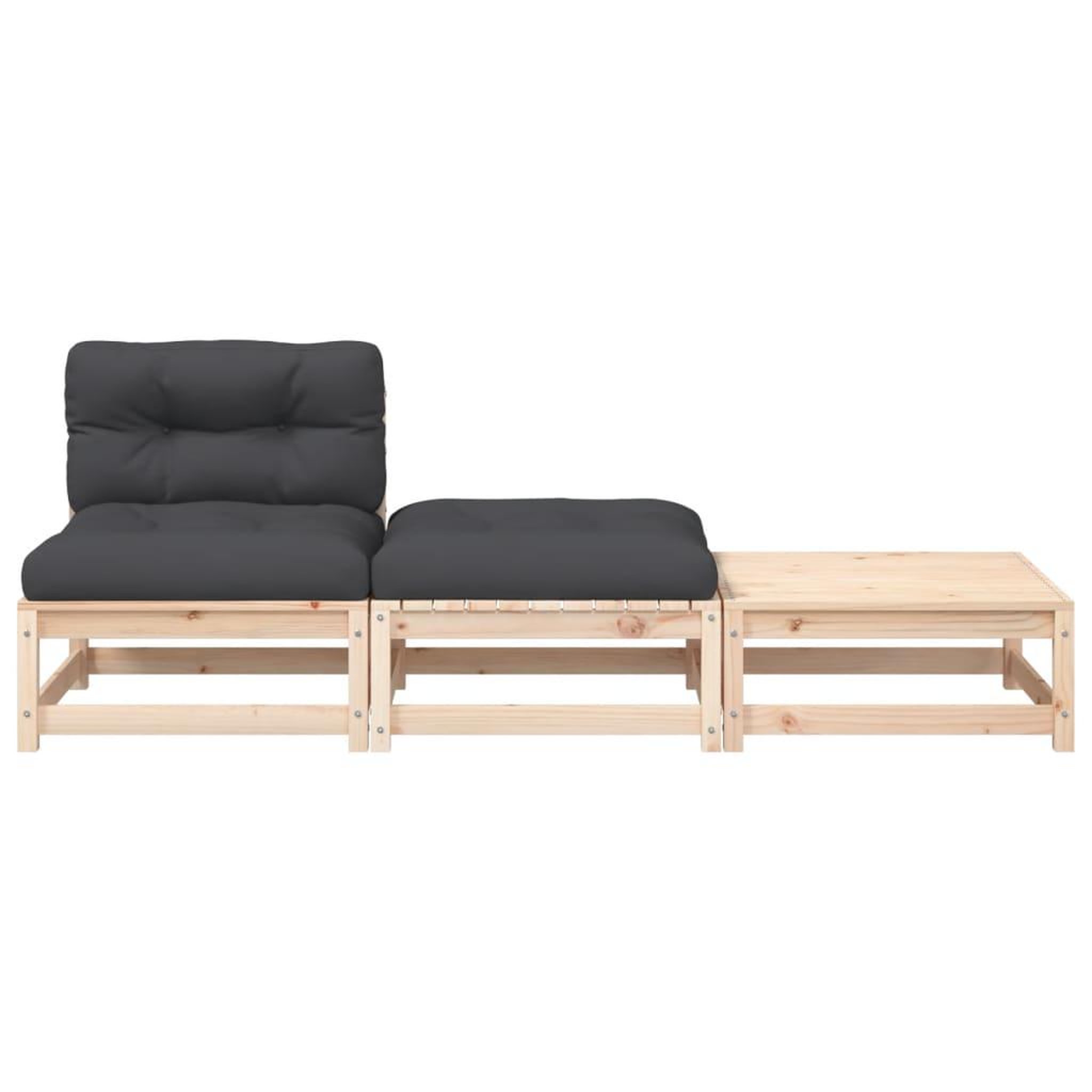 Voir la diapositive 5 : VIDAXL Canape de jardin sans accoudoirs avec coussins et repose-pieds
