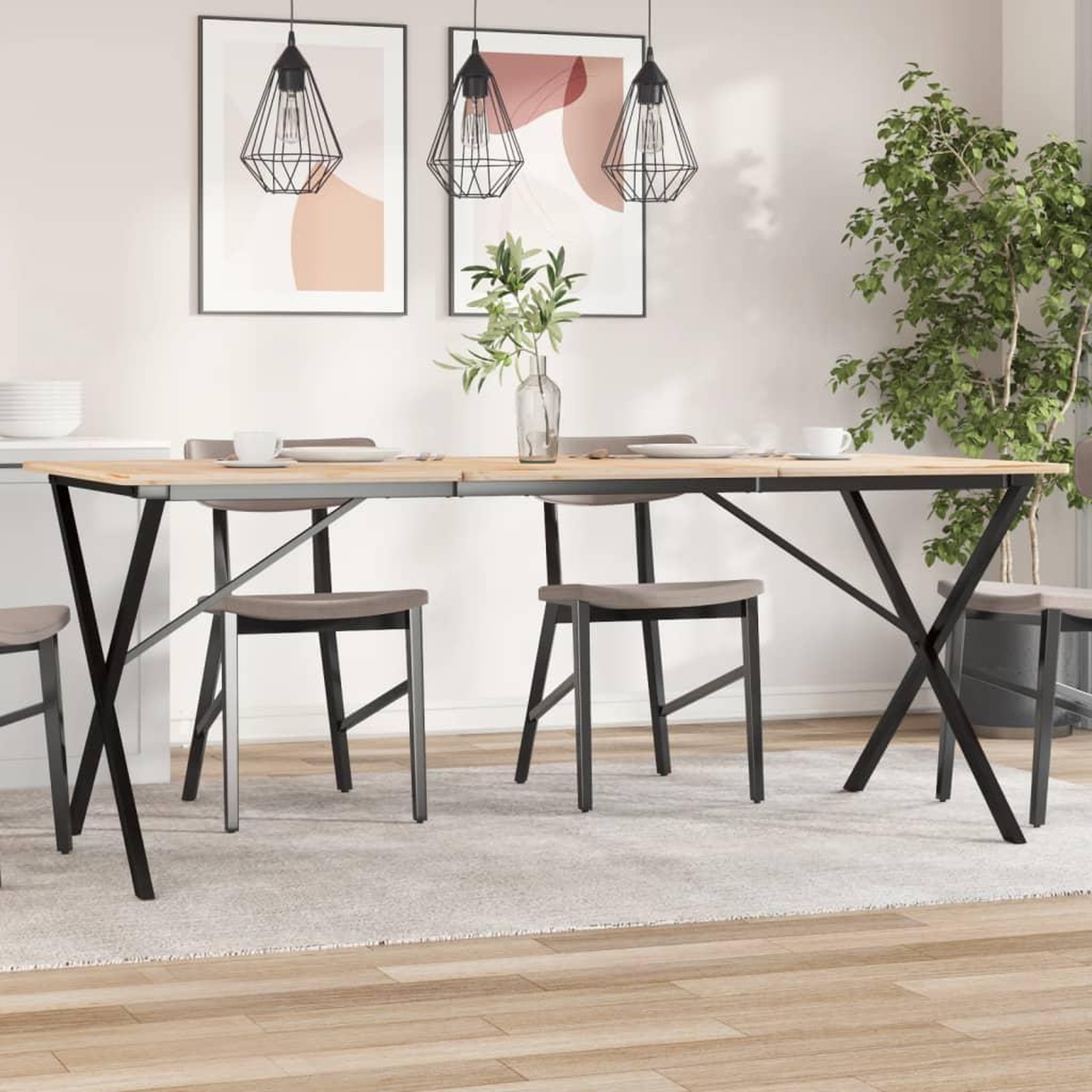 VIDAXL Pieds de table a manger cadre en X 160x80x73 cm acier