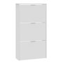 Voir la diapositive 1 : VS VENTA-STOCK Meuble à Chaussures 3 Portes Rubi, Couleur Blanc brillant, 60 cm Largeur