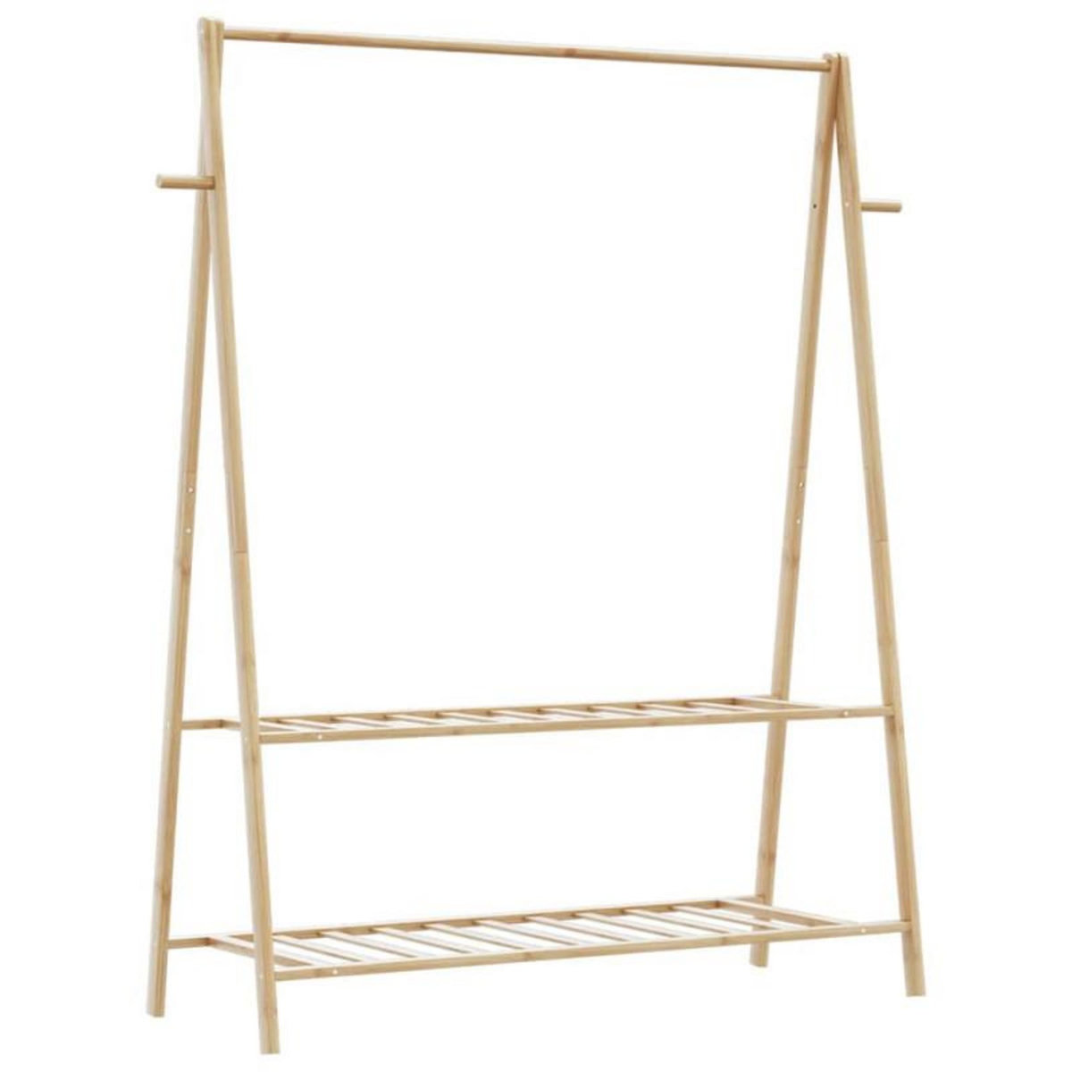 VIDAXL Porte vêtement avec étagères 132x45,5x150,5 cm bambou
