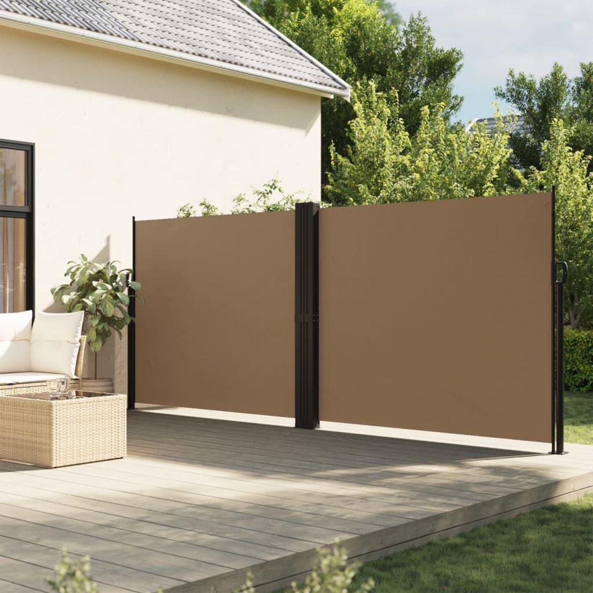 VIDAXL Auvent lateral retractable taupe 180x1200 cm