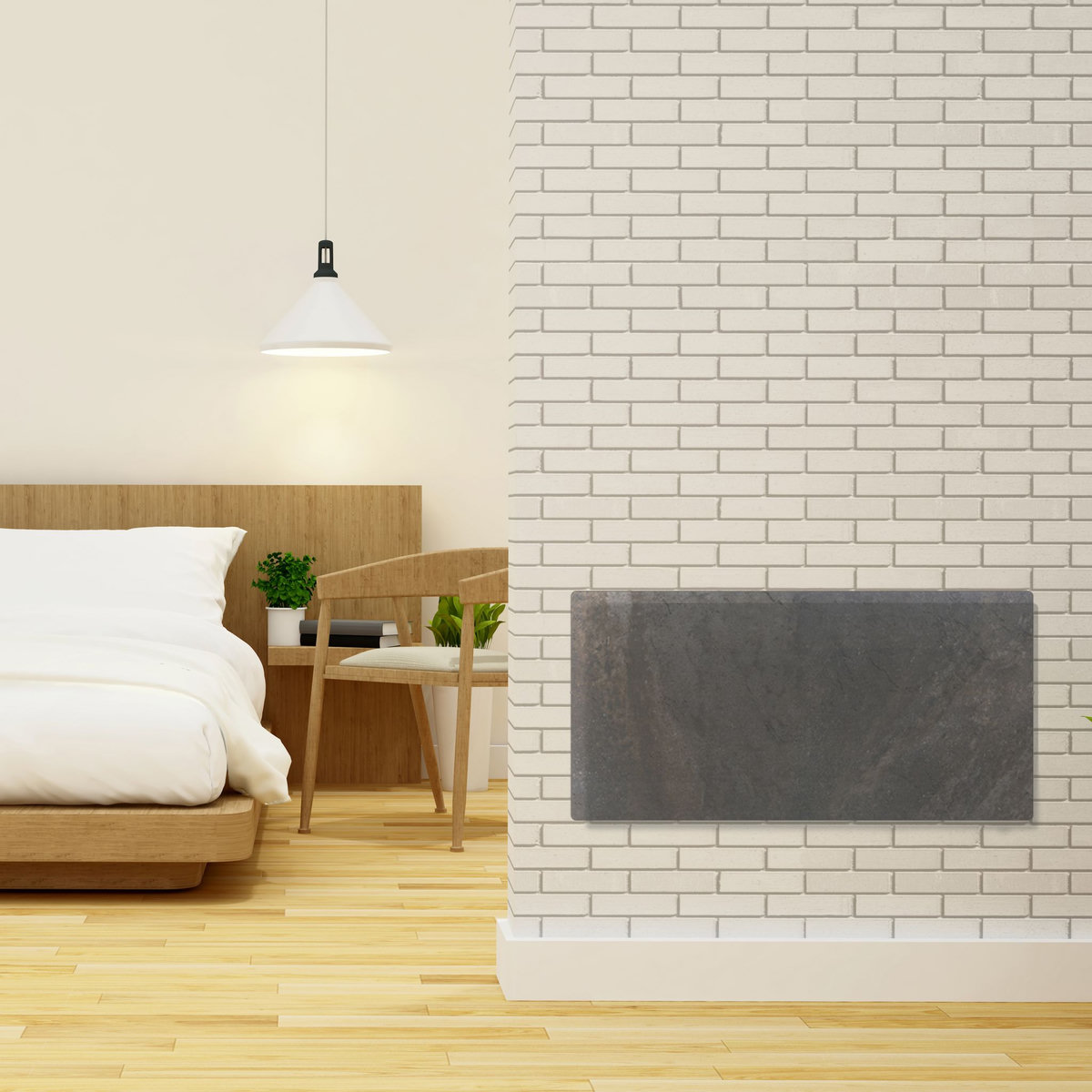 MAZDA Radiateur électrique 1500W pierre naturelle Dual Kherr - Terre Lunaire 2.0